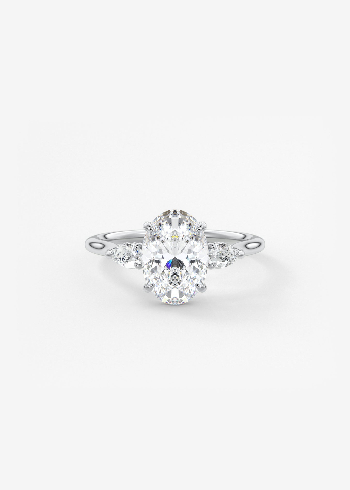 Oval Solitaire With Raised Basket Gallery Lab Grown Diamond Engagement Ring