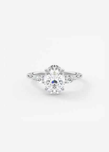 Oval Solitaire With Raised Basket Gallery Lab Grown Diamond Engagement Ring