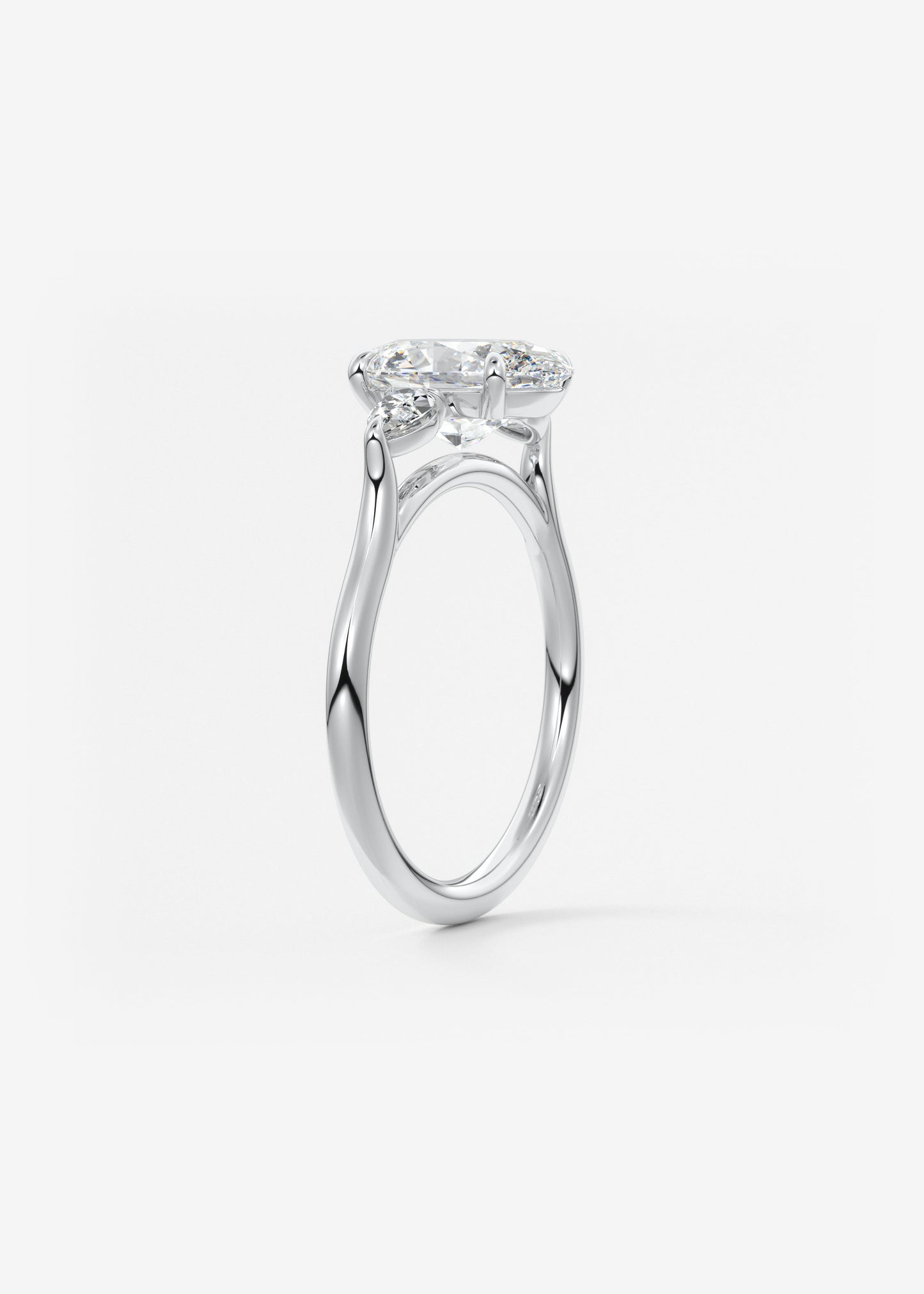 Oval Solitaire With Raised Basket Gallery Lab Grown Diamond Engagement Ring