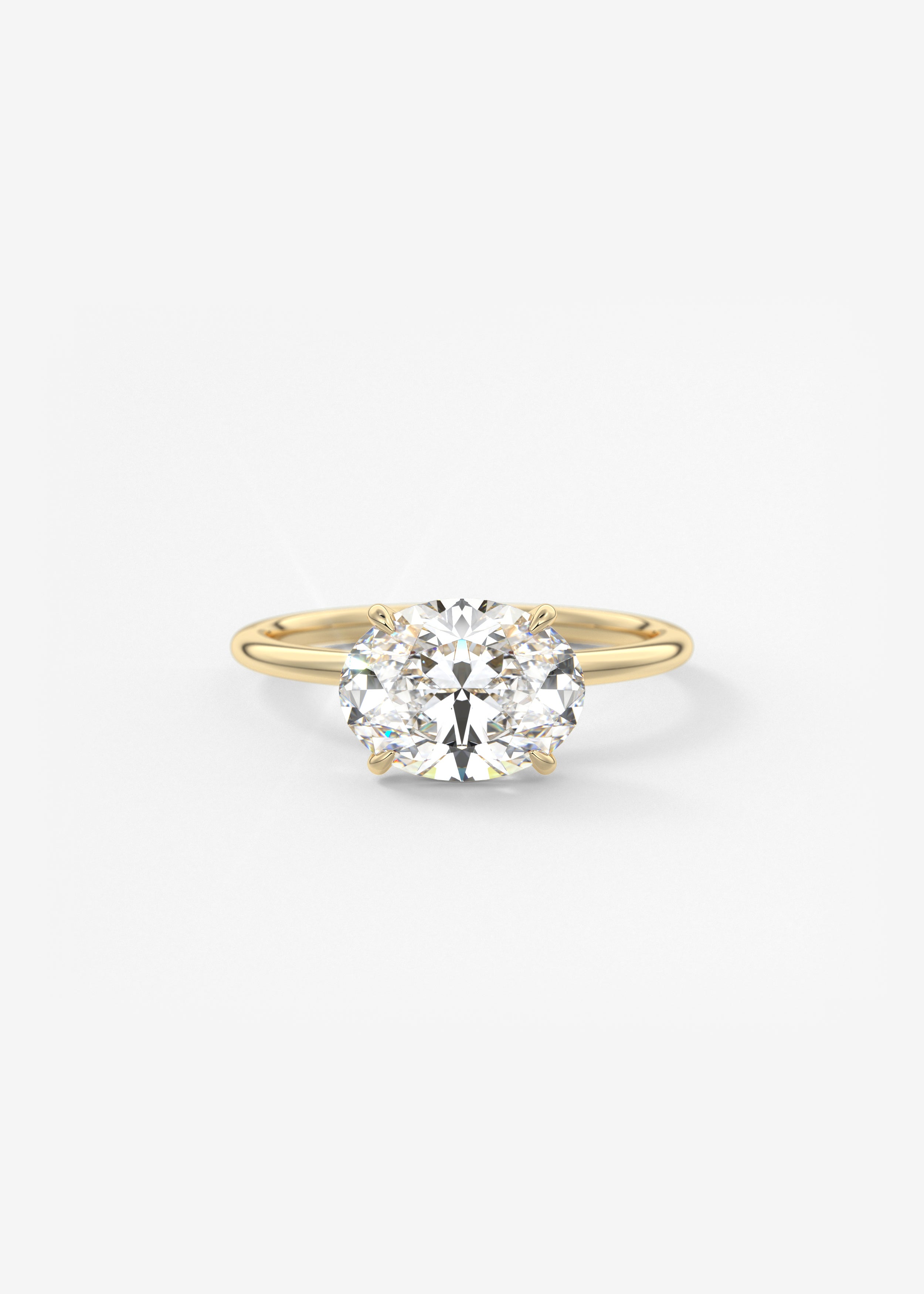 Oval Solitaire With Raised Basket Gallery Lab Grown Diamond Engagement Ring
