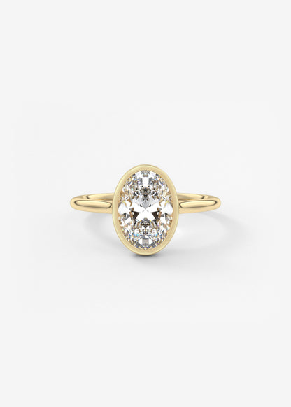Oval Solitaire With Raised Basket Gallery Lab Grown Diamond Engagement Ring