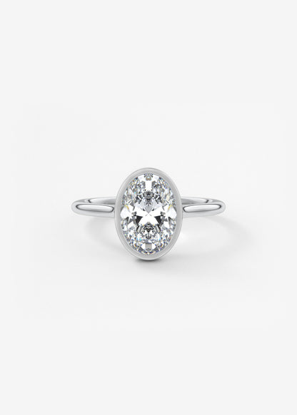Oval Solitaire With Raised Basket Gallery Lab Grown Diamond Engagement Ring