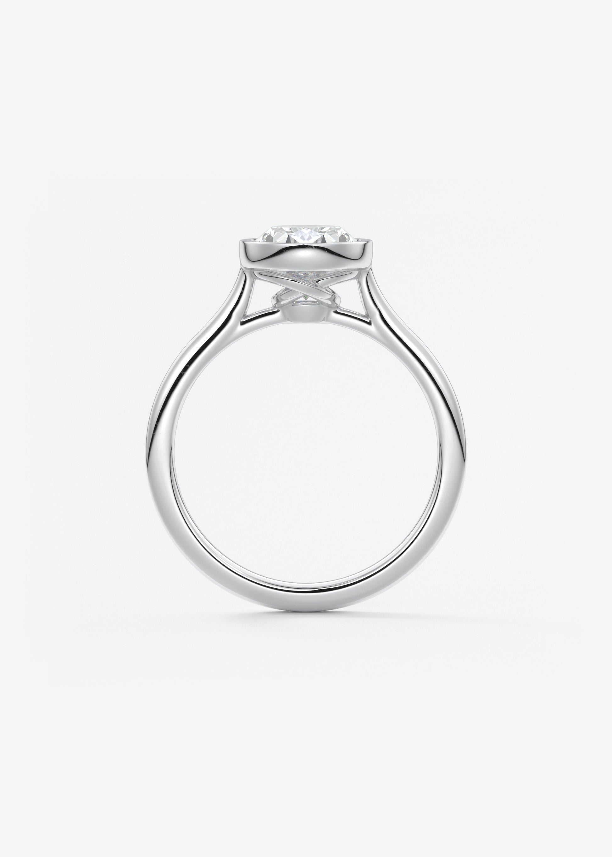 Oval Solitaire With Raised Basket Gallery Lab Grown Diamond Engagement Ring