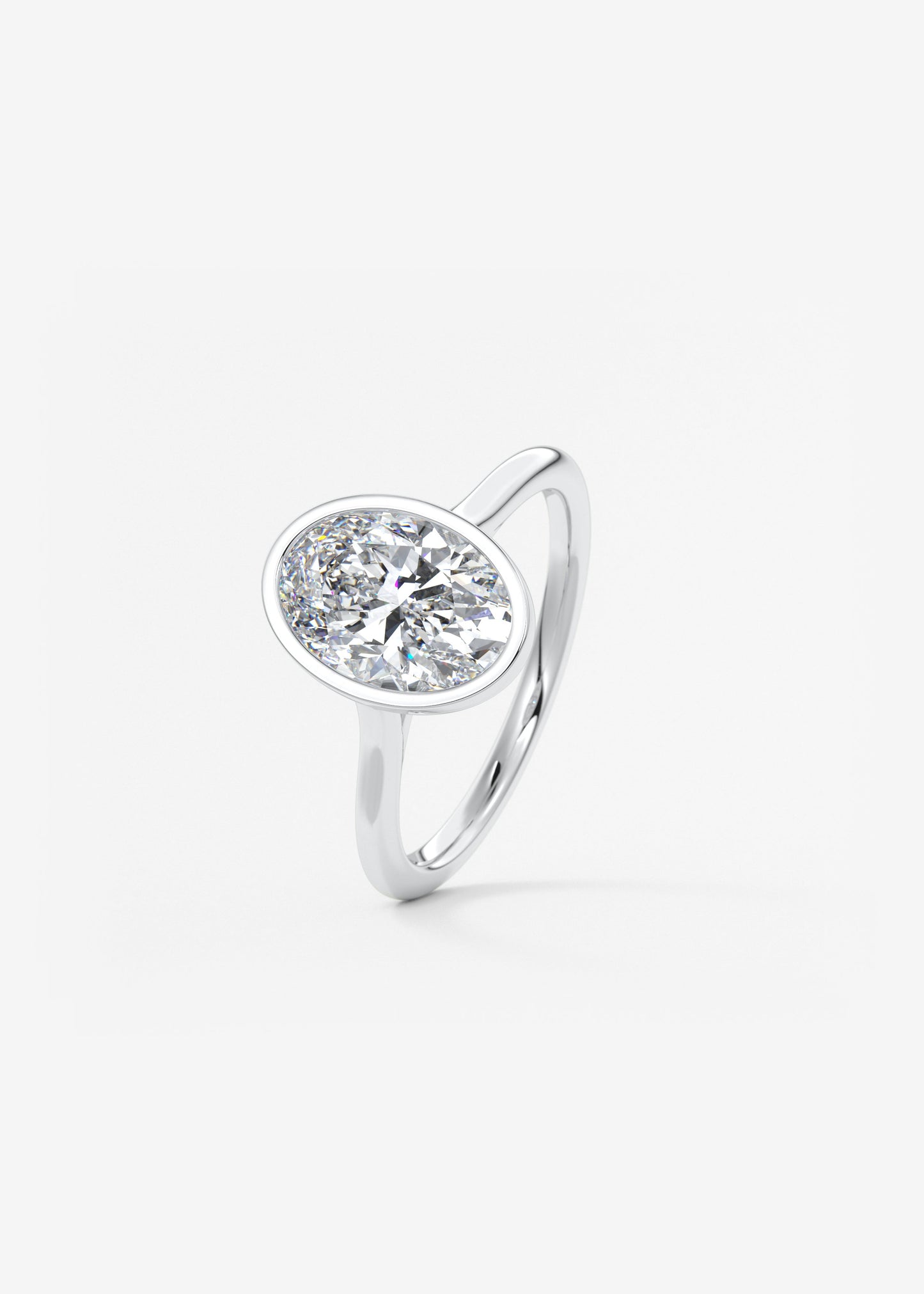 Oval Solitaire With Raised Basket Gallery Lab Grown Diamond Engagement Ring