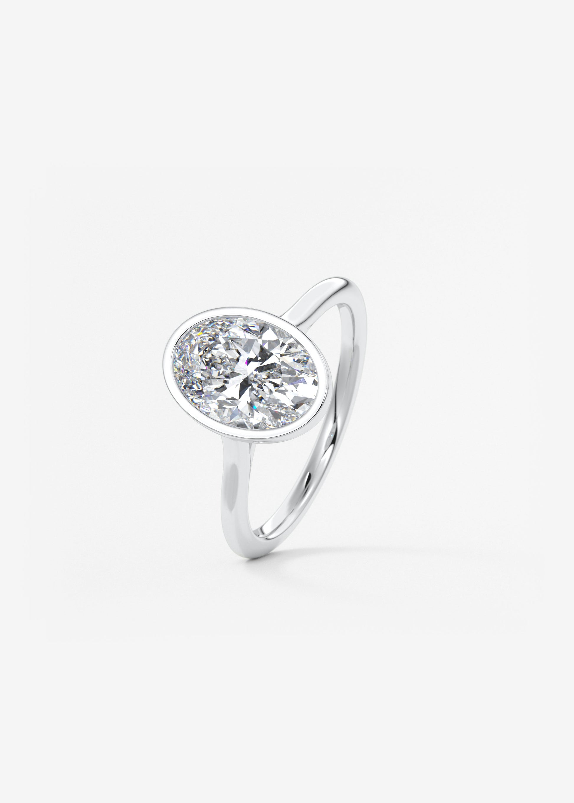 Oval Solitaire With Raised Basket Gallery Lab Grown Diamond Engagement Ring
