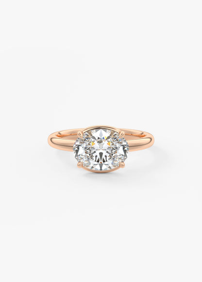 Oval Solitaire With Raised Basket Gallery Lab Grown Diamond Engagement Ring