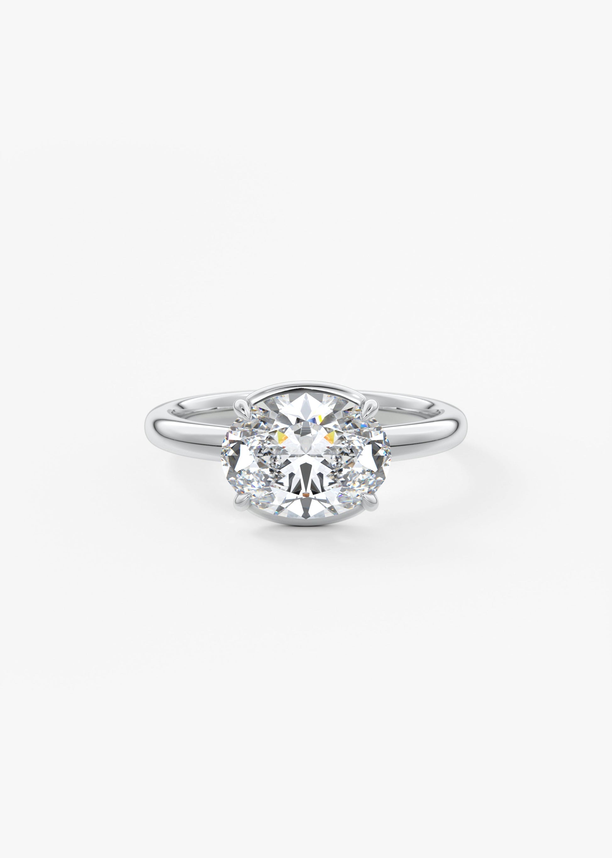 Oval Solitaire With Raised Basket Gallery Lab Grown Diamond Engagement Ring