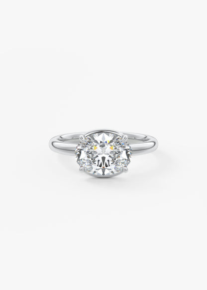 Oval Solitaire With Raised Basket Gallery Lab Grown Diamond Engagement Ring