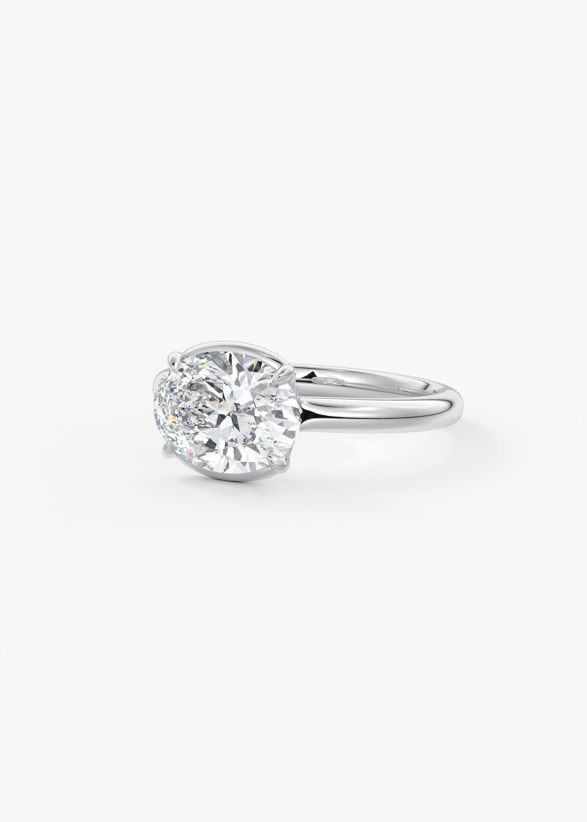 Oval Solitaire With Raised Basket Gallery Lab Grown Diamond Engagement Ring