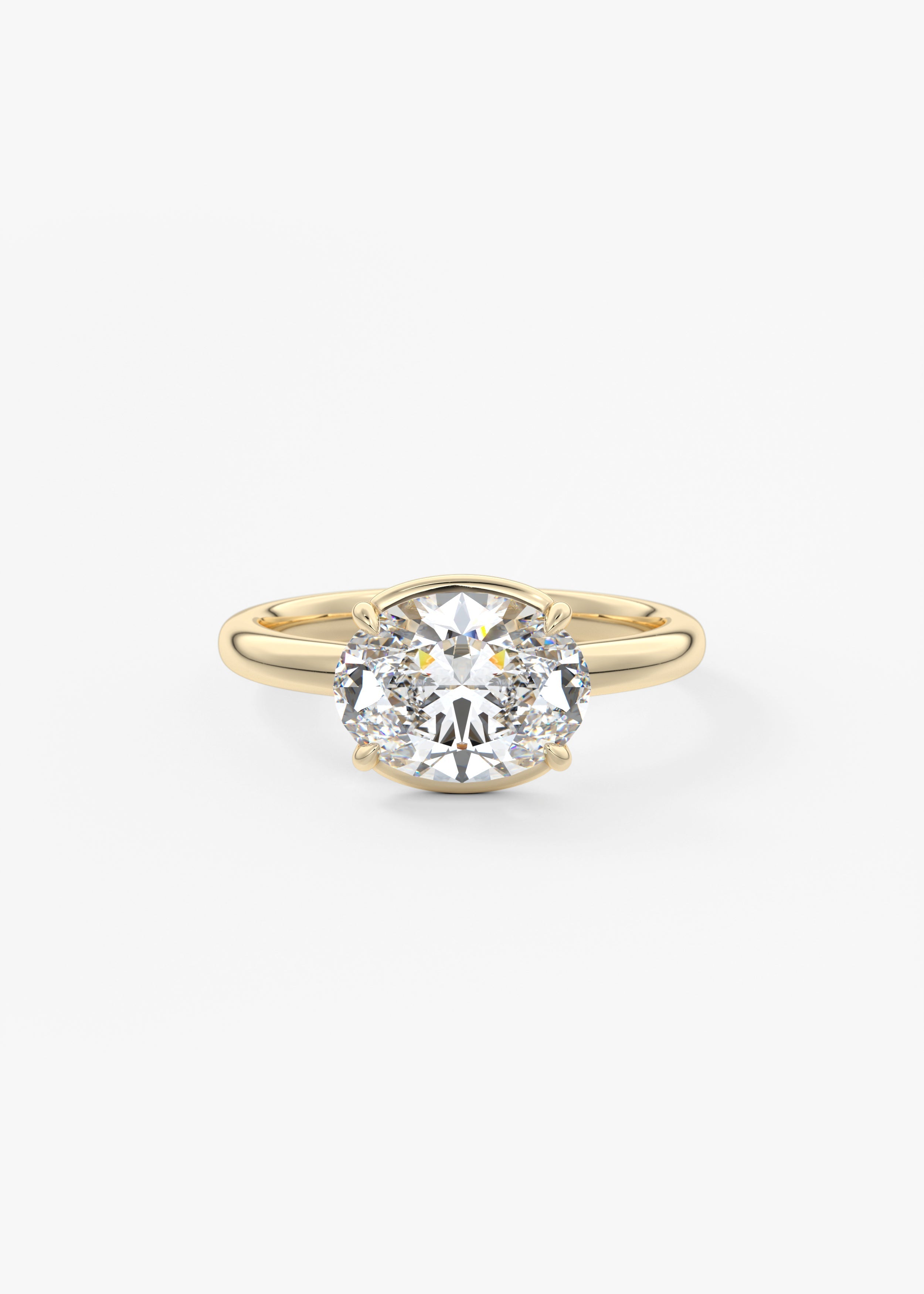 Oval Solitaire With Raised Basket Gallery Lab Grown Diamond Engagement Ring