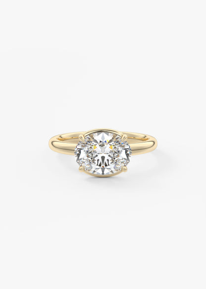 Oval Solitaire With Raised Basket Gallery Lab Grown Diamond Engagement Ring