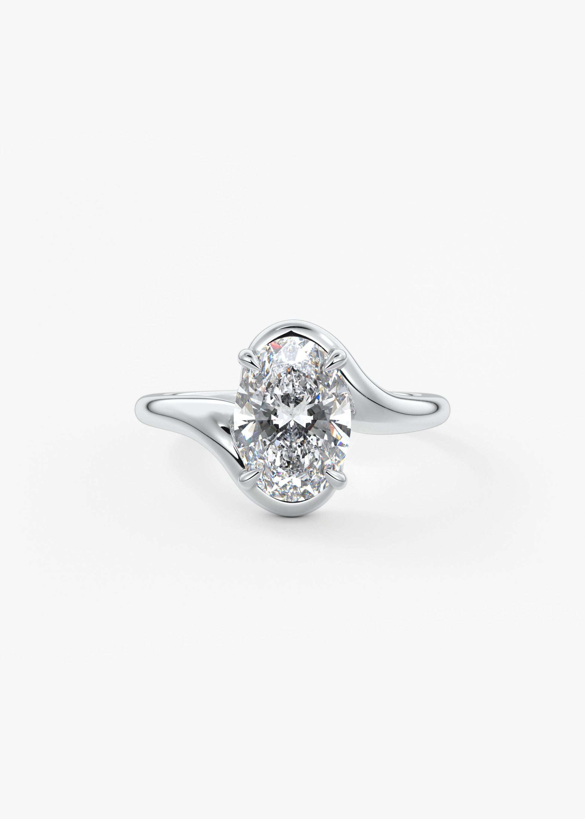 Oval Solitaire With Raised Basket Gallery Lab Grown Diamond Engagement Ring