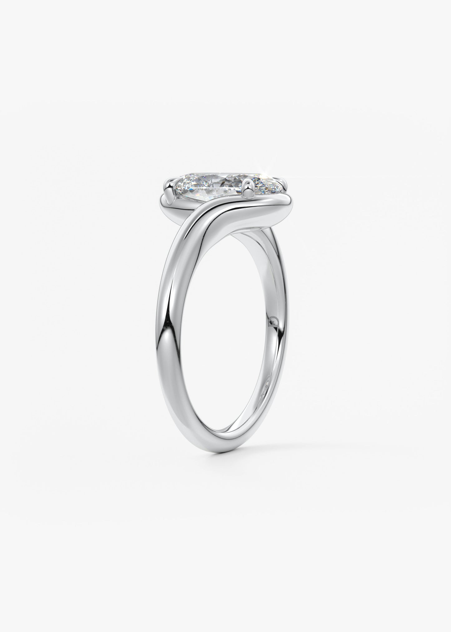 Oval Solitaire With Raised Basket Gallery Lab Grown Diamond Engagement Ring