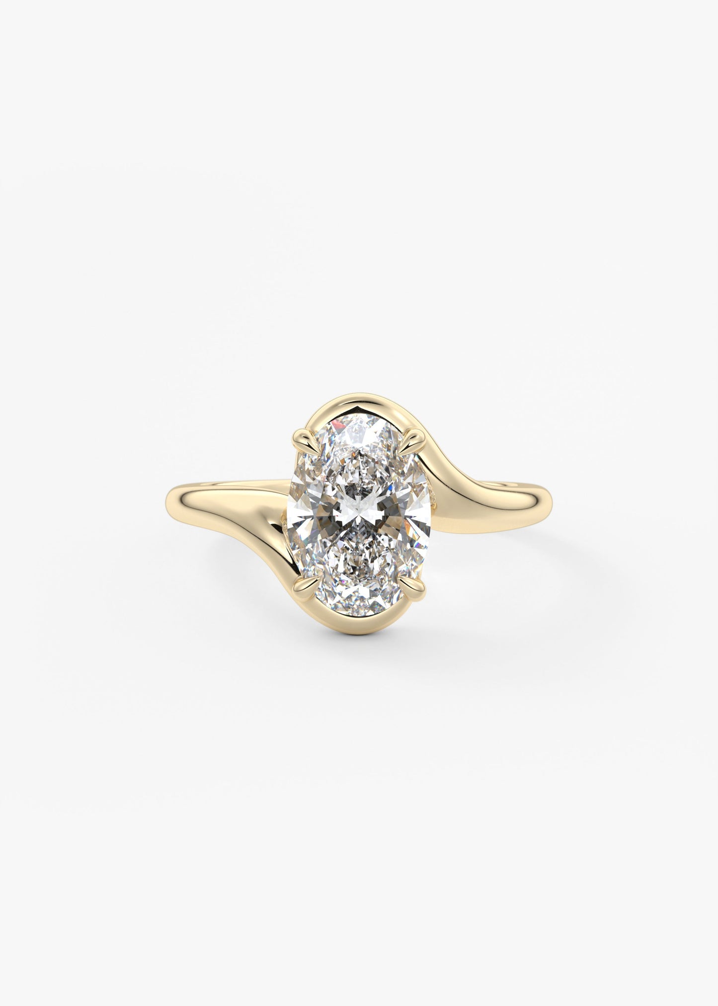 Oval Solitaire With Raised Basket Gallery Lab Grown Diamond Engagement Ring