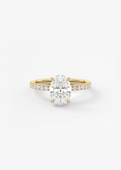 Oval Solitaire With Raised Basket Gallery Lab Grown Diamond Engagement Ring