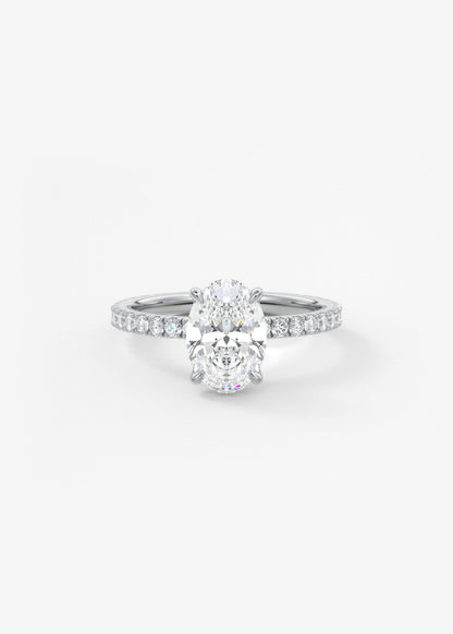 Oval Solitaire With Raised Basket Gallery Lab Grown Diamond Engagement Ring