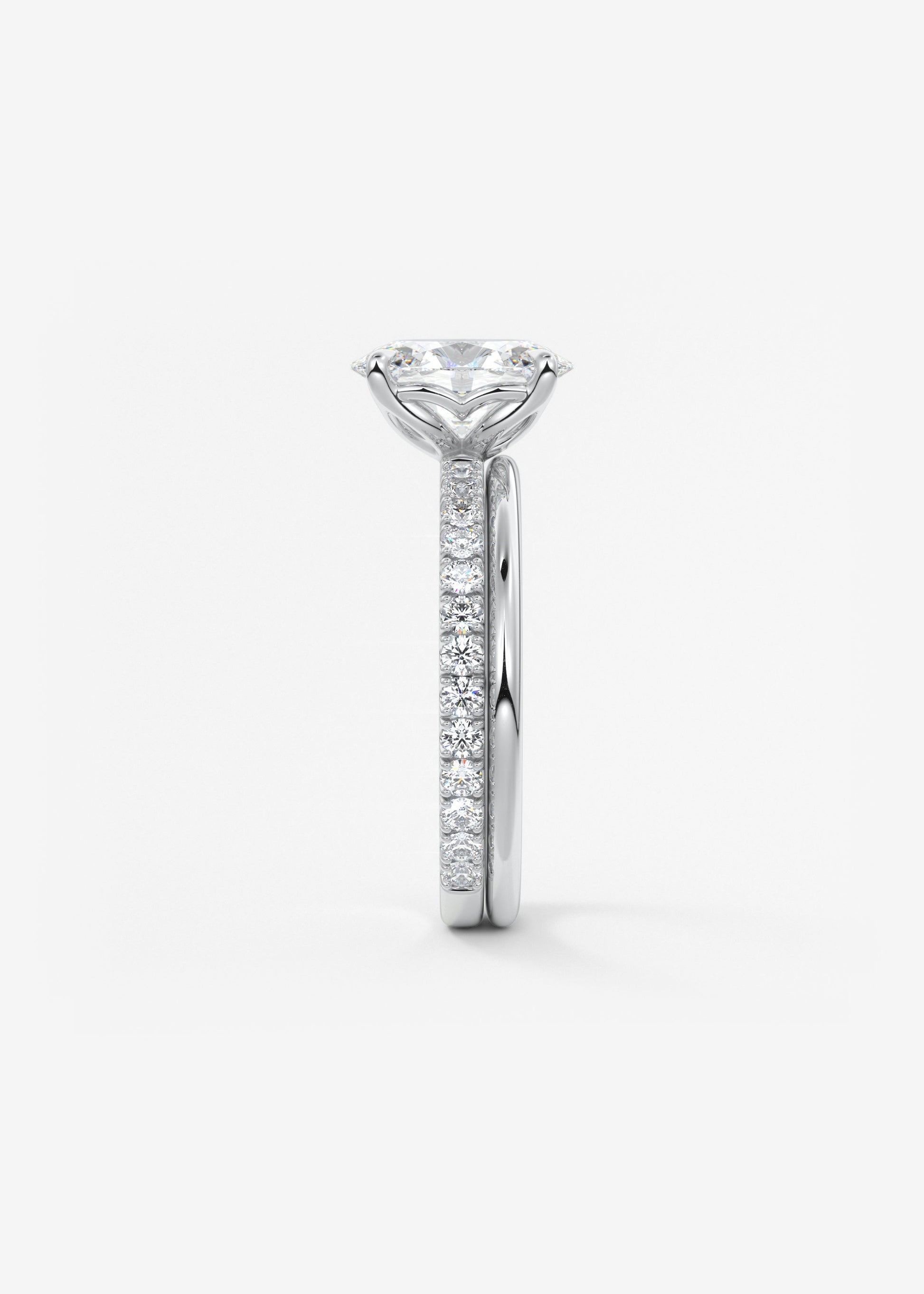 Oval Solitaire With Raised Basket Gallery Lab Grown Diamond Engagement Ring