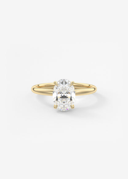 Oval Solitaire With Raised Basket Gallery Lab Grown Diamond Engagement Ring