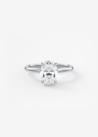 Oval Solitaire With Raised Basket Gallery Lab Grown Diamond Engagement Ring