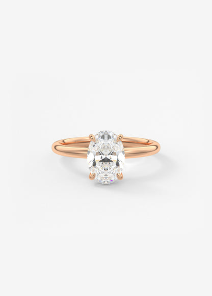 Oval Solitaire With Raised Basket Gallery Lab Grown Diamond Engagement Ring