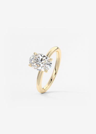 Oval Solitaire With Raised Basket Gallery Lab Grown Diamond Engagement Ring