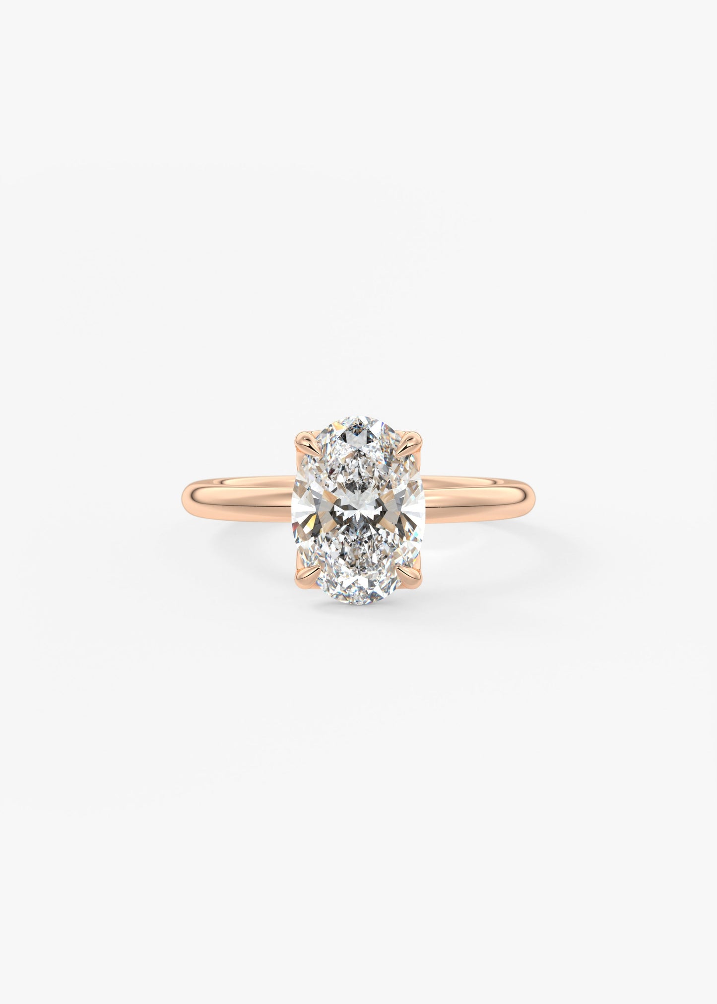 Oval Solitaire With Raised Basket Gallery Lab Grown Diamond Engagement Ring