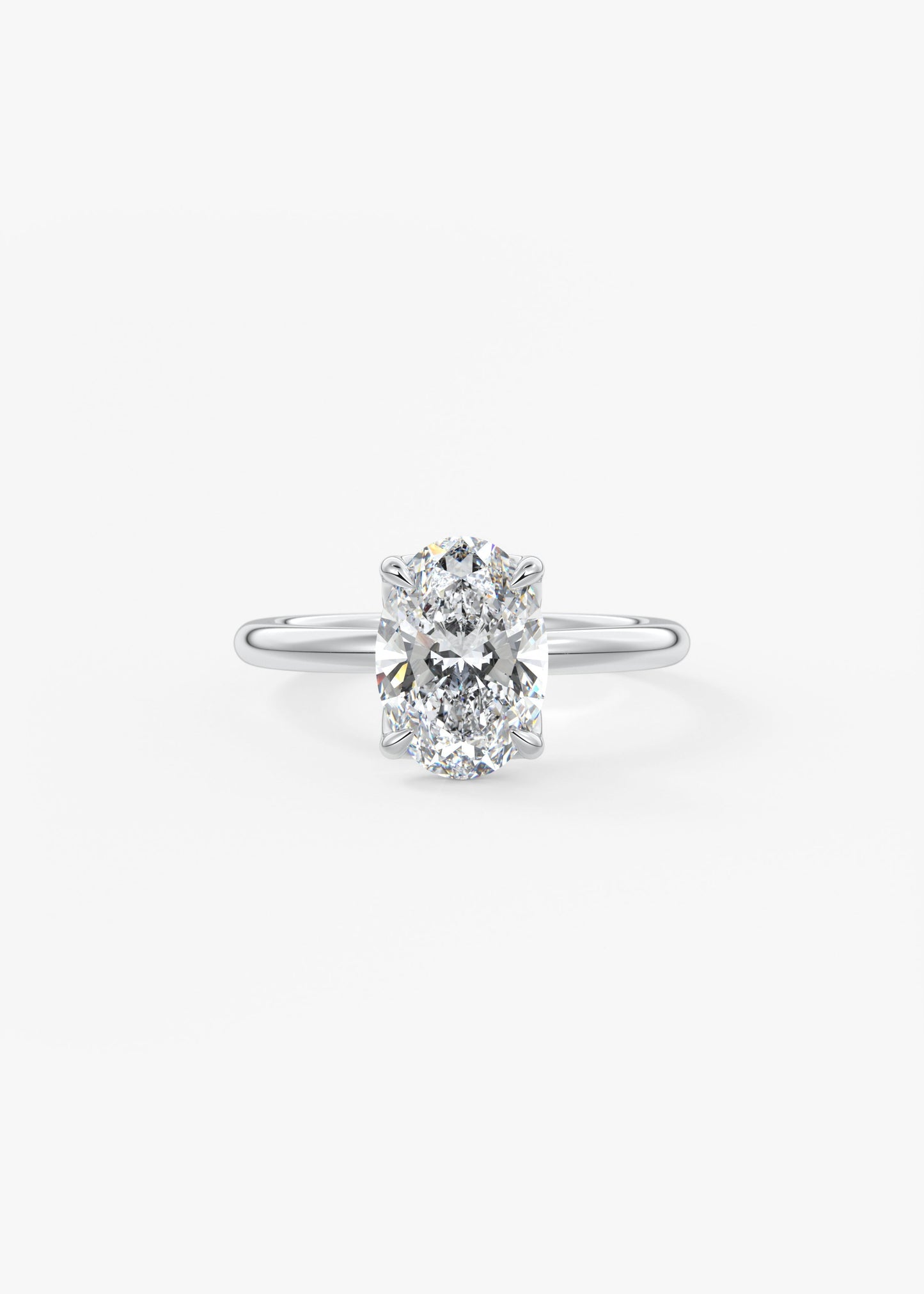Oval Solitaire With Raised Basket Gallery Lab Grown Diamond Engagement Ring