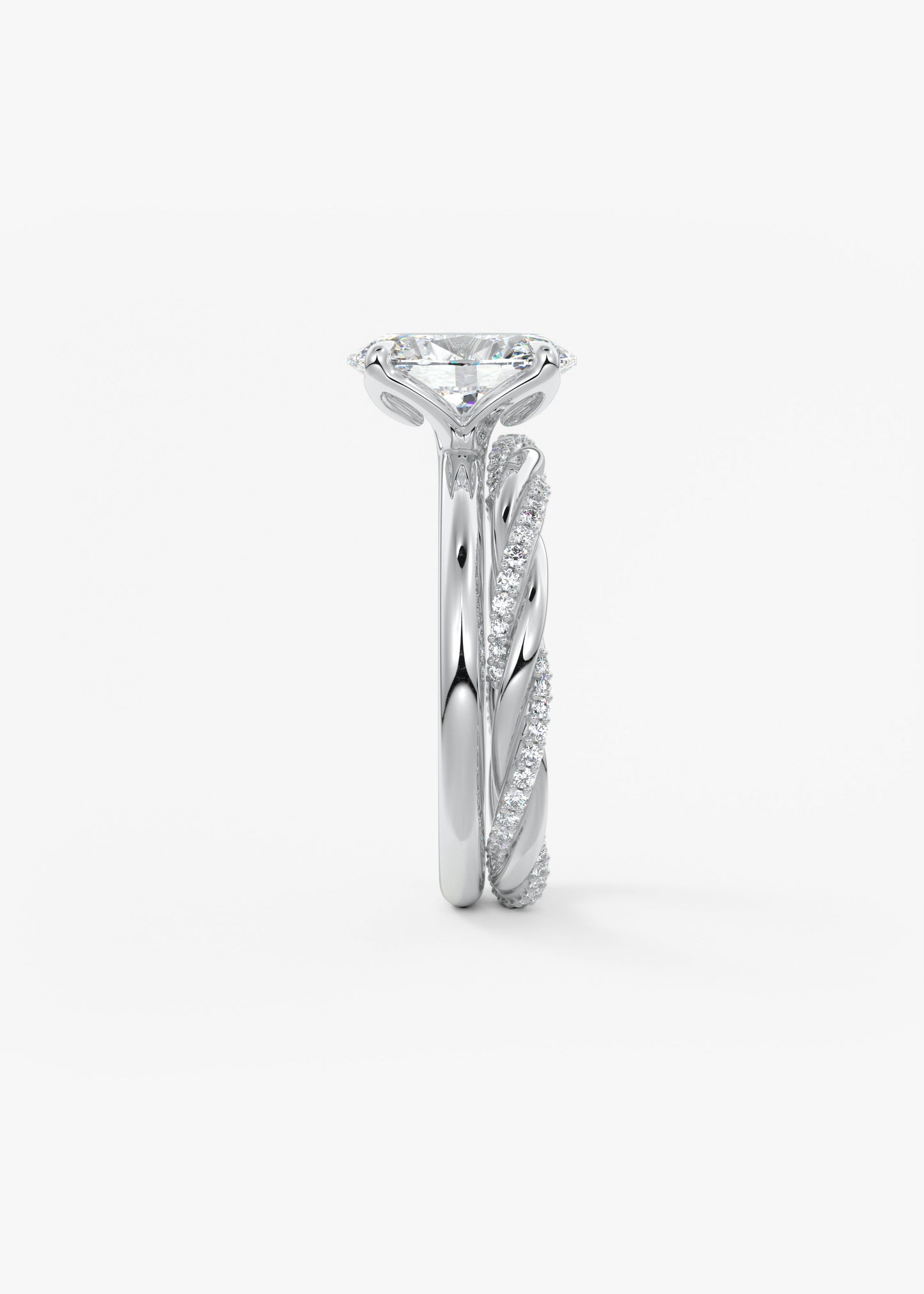 Oval Solitaire With Raised Basket Gallery Lab Grown Diamond Engagement Ring