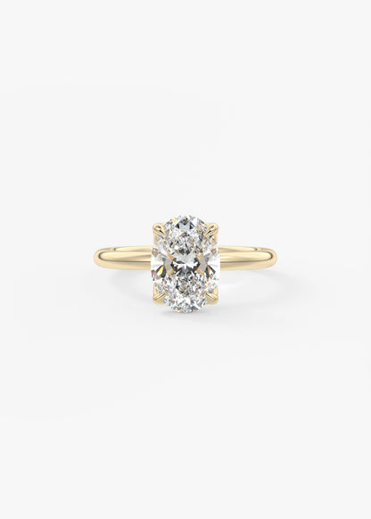 Oval Solitaire With Raised Basket Gallery Lab Grown Diamond Engagement Ring