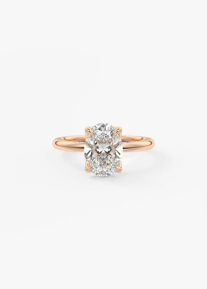 Oval Solitaire With Raised Basket Gallery Lab Grown Diamond Engagement Ring