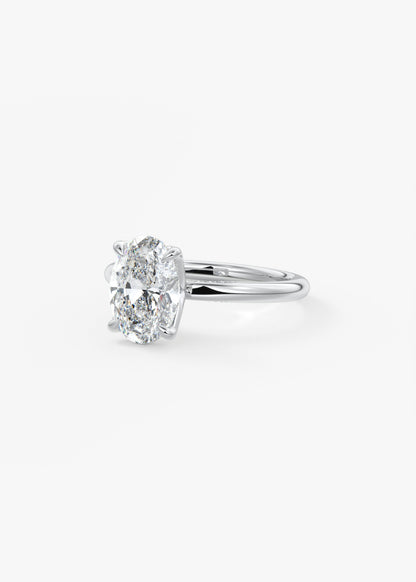 Oval Solitaire With Raised Basket Gallery Lab Grown Diamond Engagement Ring
