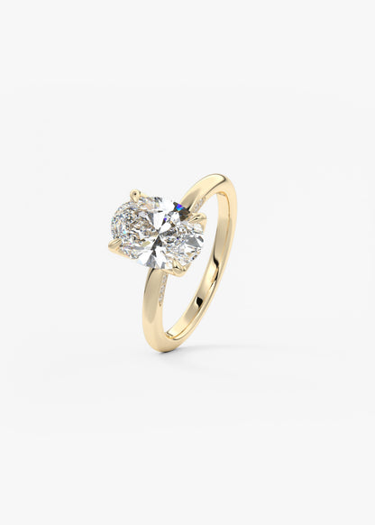 Oval Solitaire With Raised Basket Gallery Lab Grown Diamond Engagement Ring