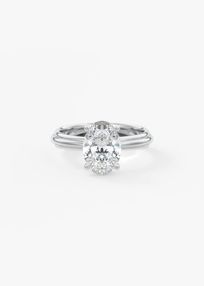 Oval Solitaire With Raised Basket Gallery Lab Grown Diamond Engagement Ring