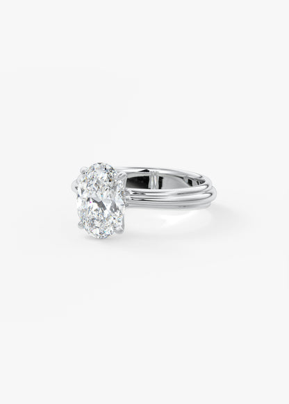 Oval Solitaire With Raised Basket Gallery Lab Grown Diamond Engagement Ring