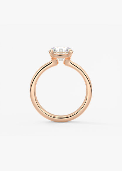 Oval Solitaire With Raised Basket Gallery Lab Grown Diamond Engagement Ring