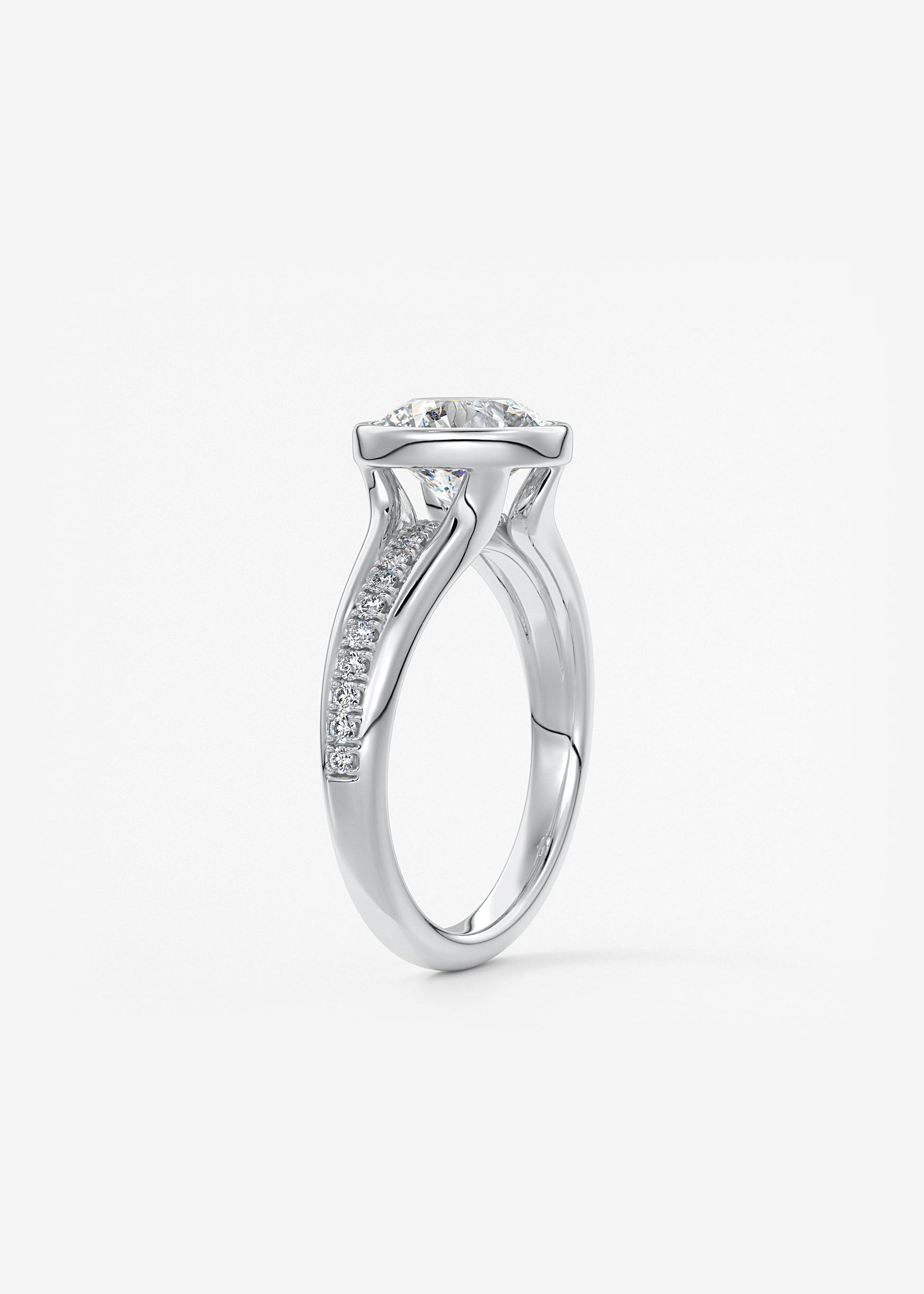 Oval Solitaire With Raised Basket Gallery Lab Grown Diamond Engagement Ring