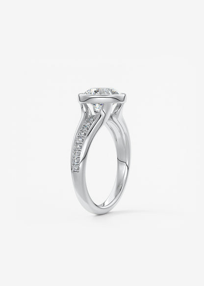Oval Solitaire With Raised Basket Gallery Lab Grown Diamond Engagement Ring