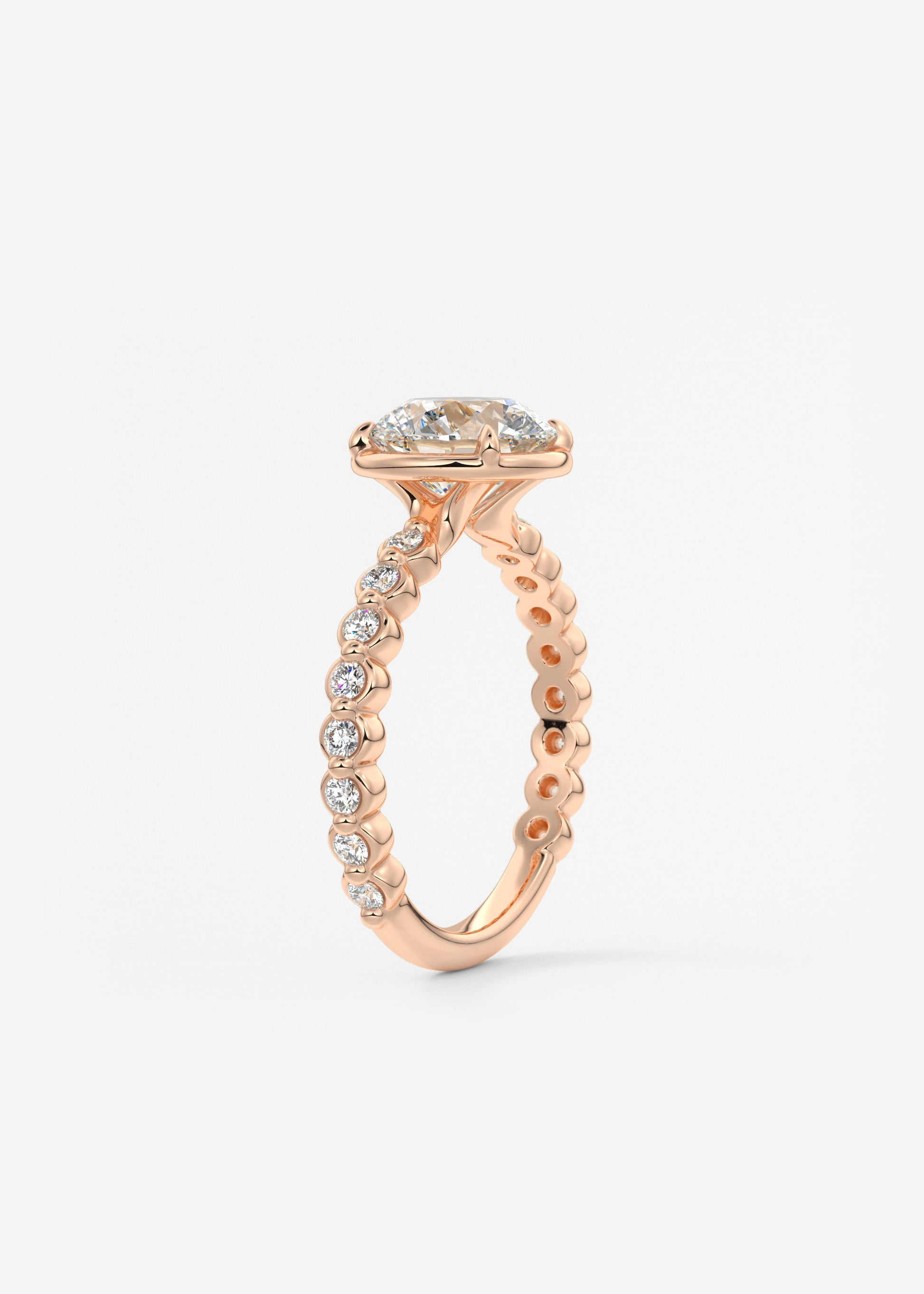 Oval Solitaire With Raised Basket Gallery Lab Grown Diamond Engagement Ring