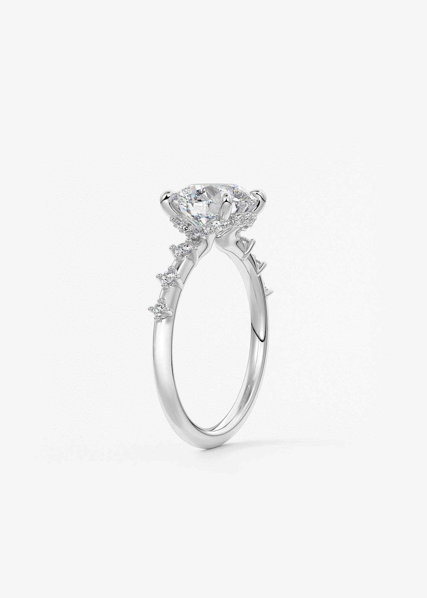 Oval Solitaire With Raised Basket Gallery Lab Grown Diamond Engagement Ring