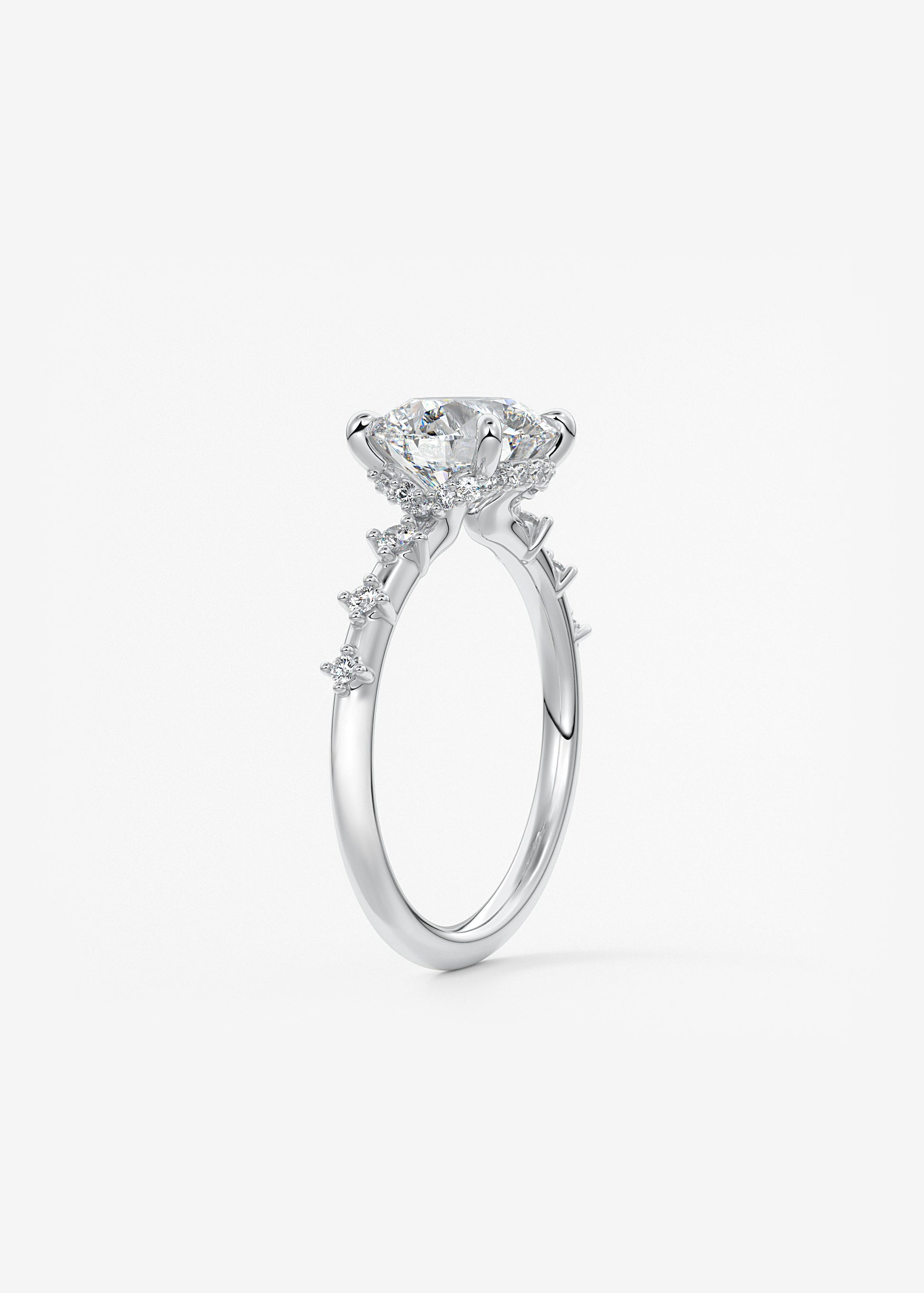 Oval Solitaire With Raised Basket Gallery Lab Grown Diamond Engagement Ring