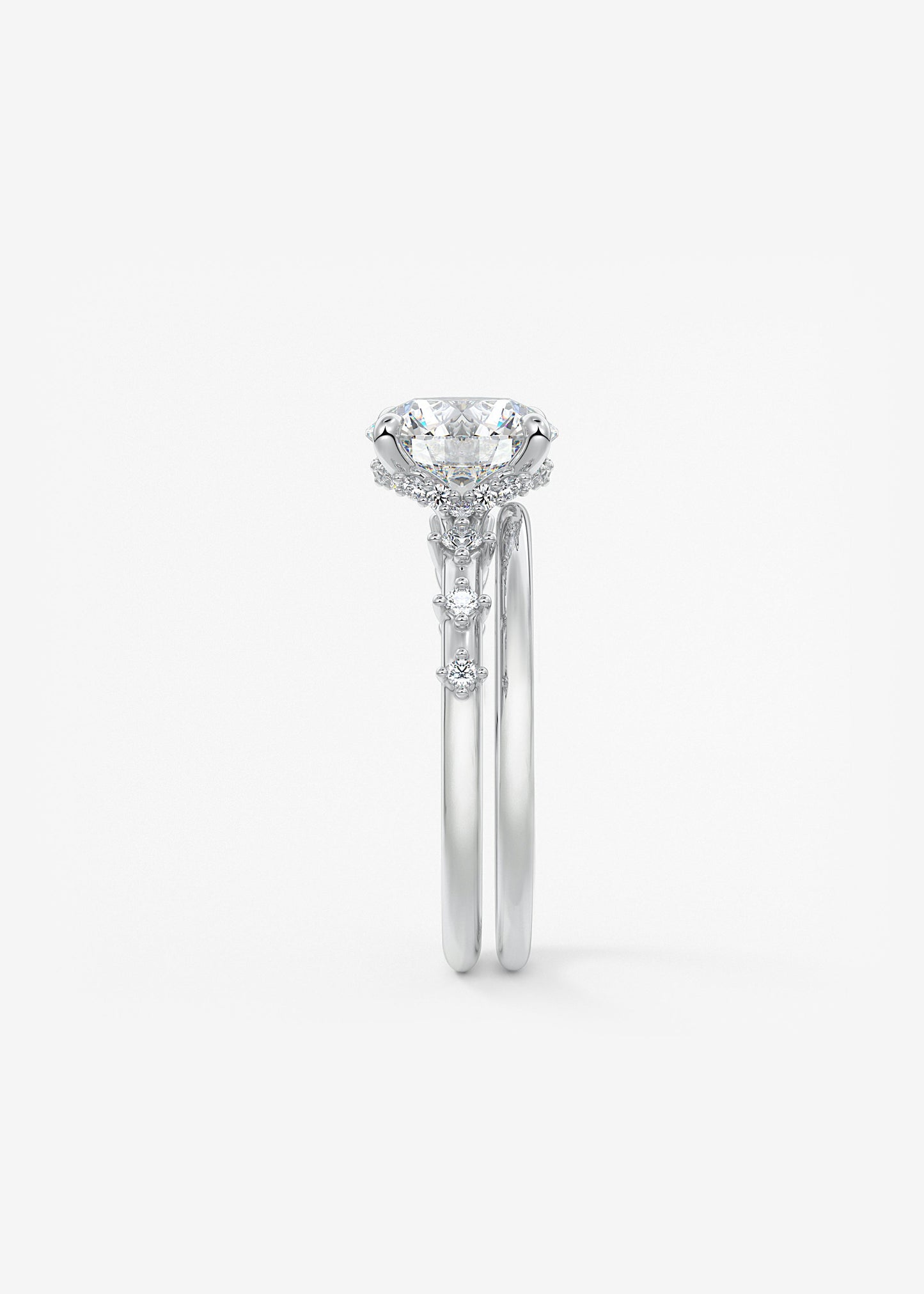 Oval Solitaire With Raised Basket Gallery Lab Grown Diamond Engagement Ring