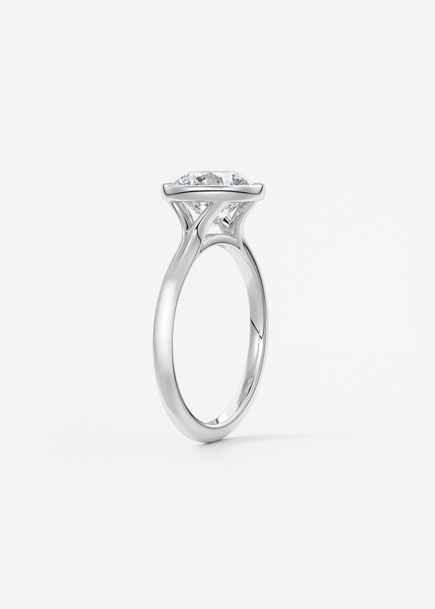 Oval Solitaire With Raised Basket Gallery Lab Grown Diamond Engagement Ring