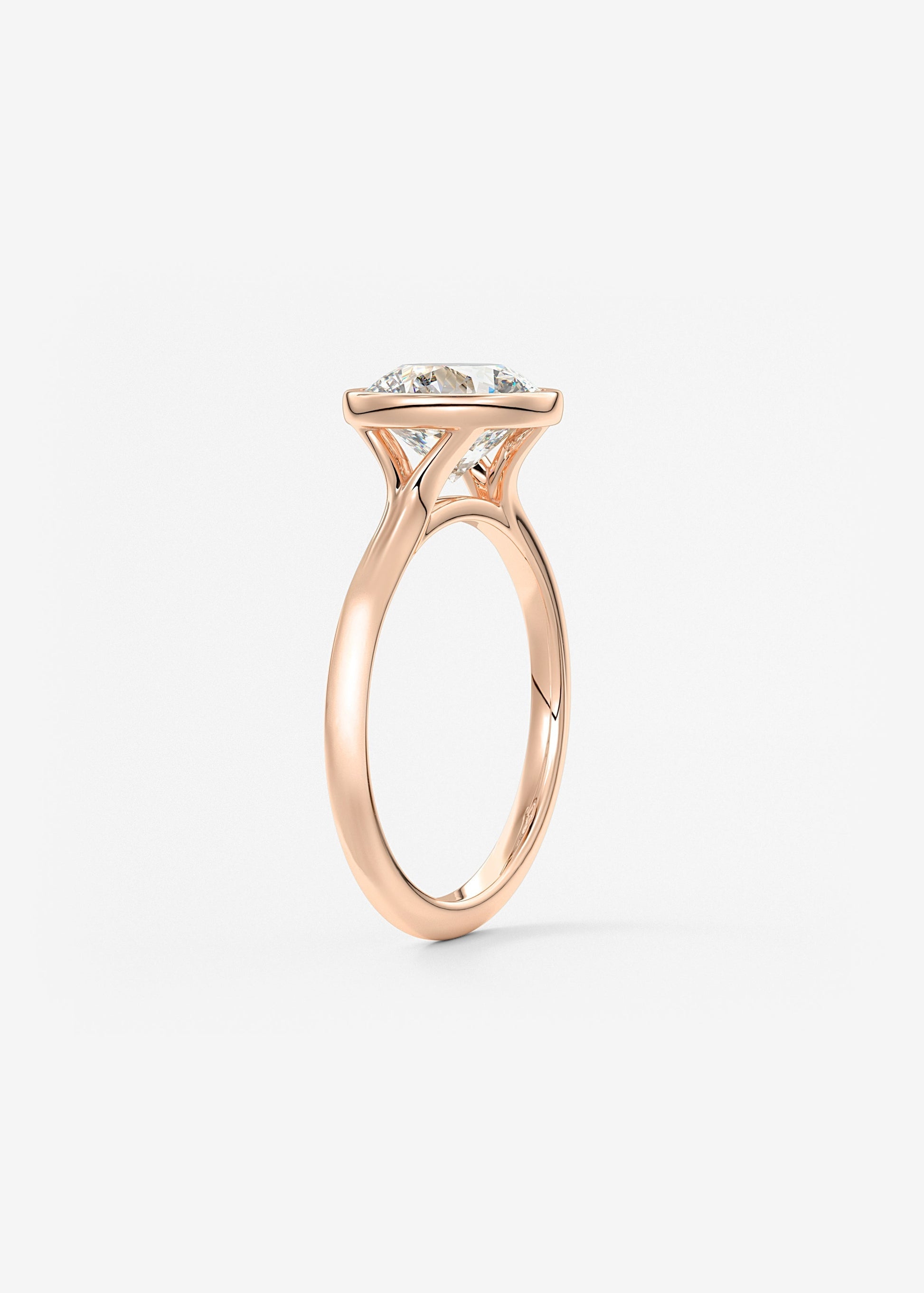 Oval Solitaire With Raised Basket Gallery Lab Grown Diamond Engagement Ring