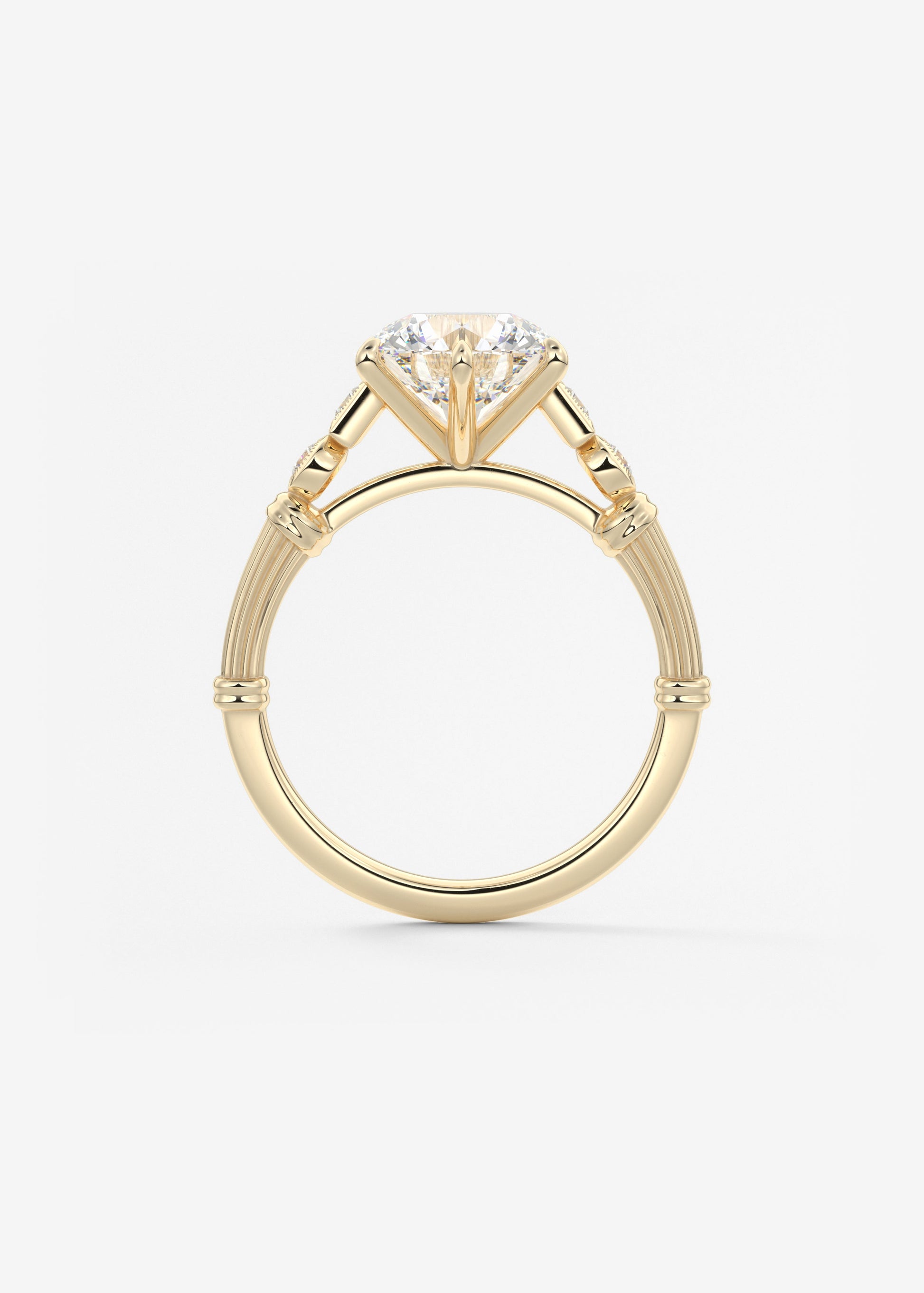 Oval Solitaire With Raised Basket Gallery Lab Grown Diamond Engagement Ring