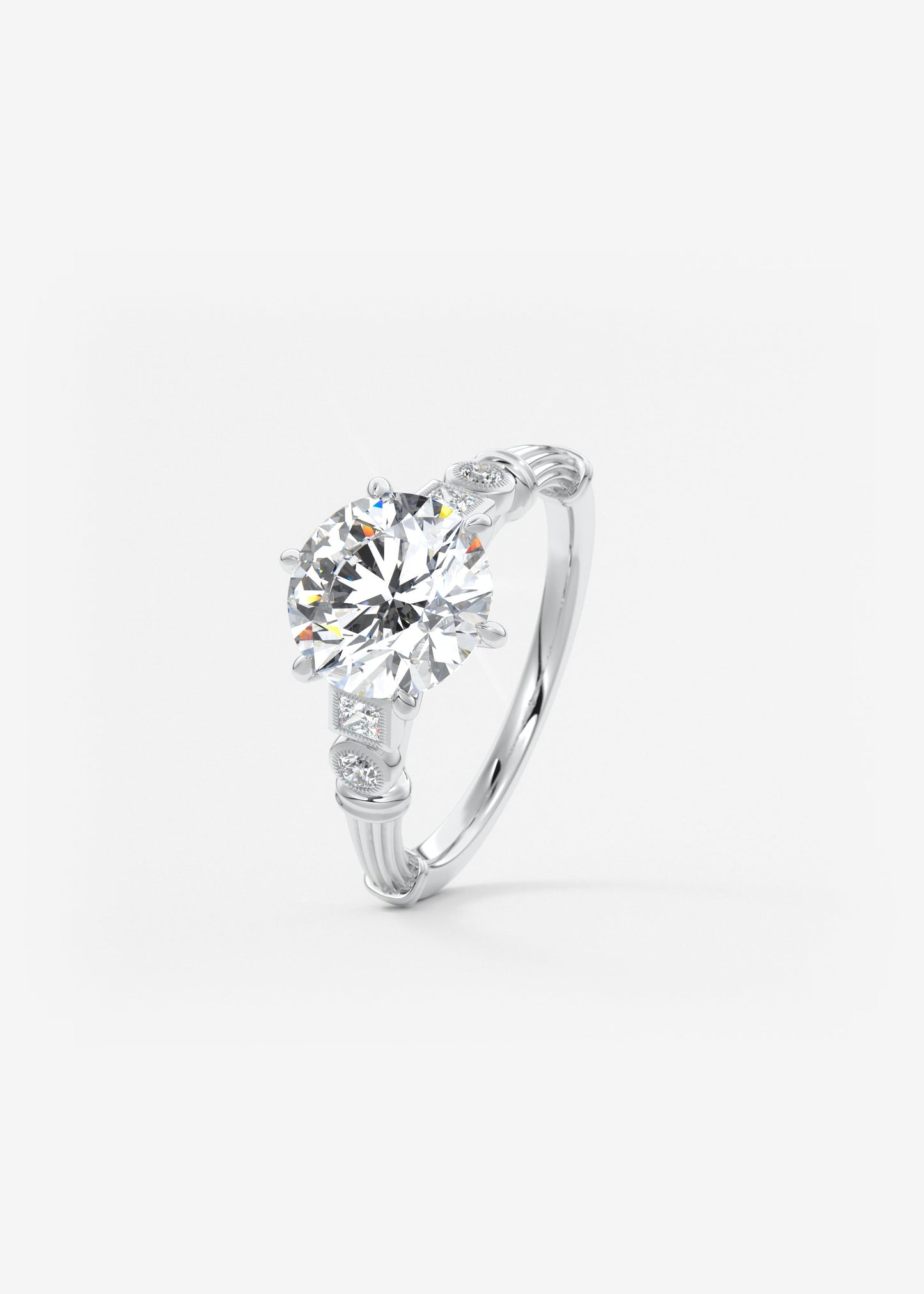 Oval Solitaire With Raised Basket Gallery Lab Grown Diamond Engagement Ring