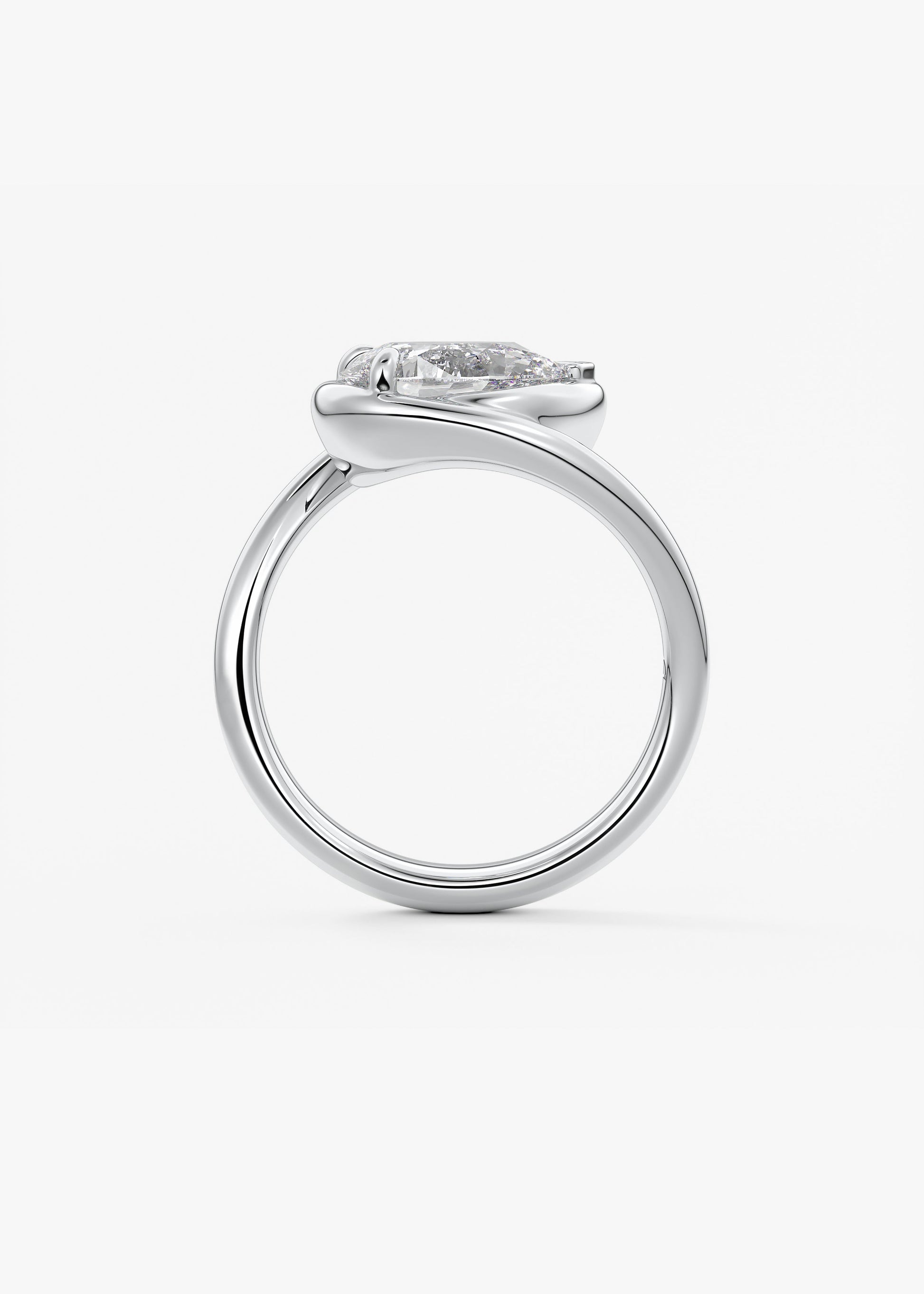 Oval Solitaire With Raised Basket Gallery Lab Grown Diamond Engagement Ring