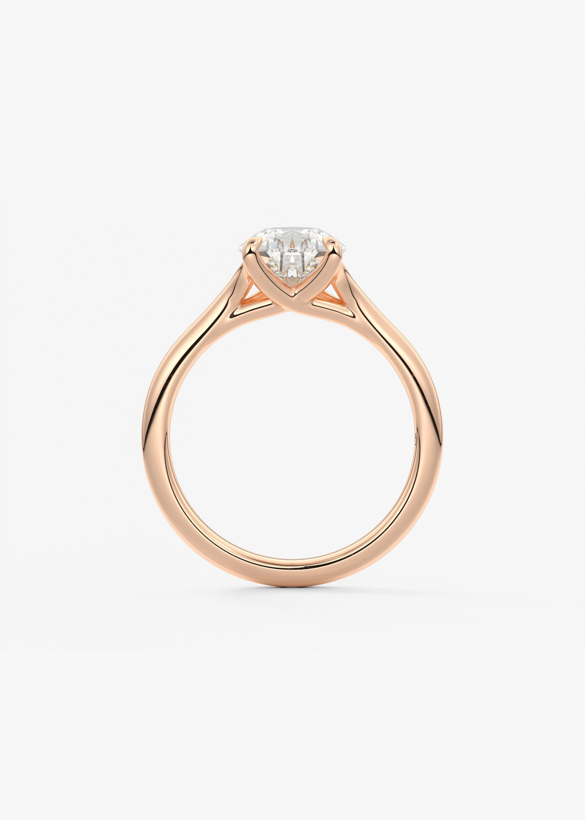 Oval Solitaire With Raised Basket Gallery Lab Grown Diamond Engagement Ring