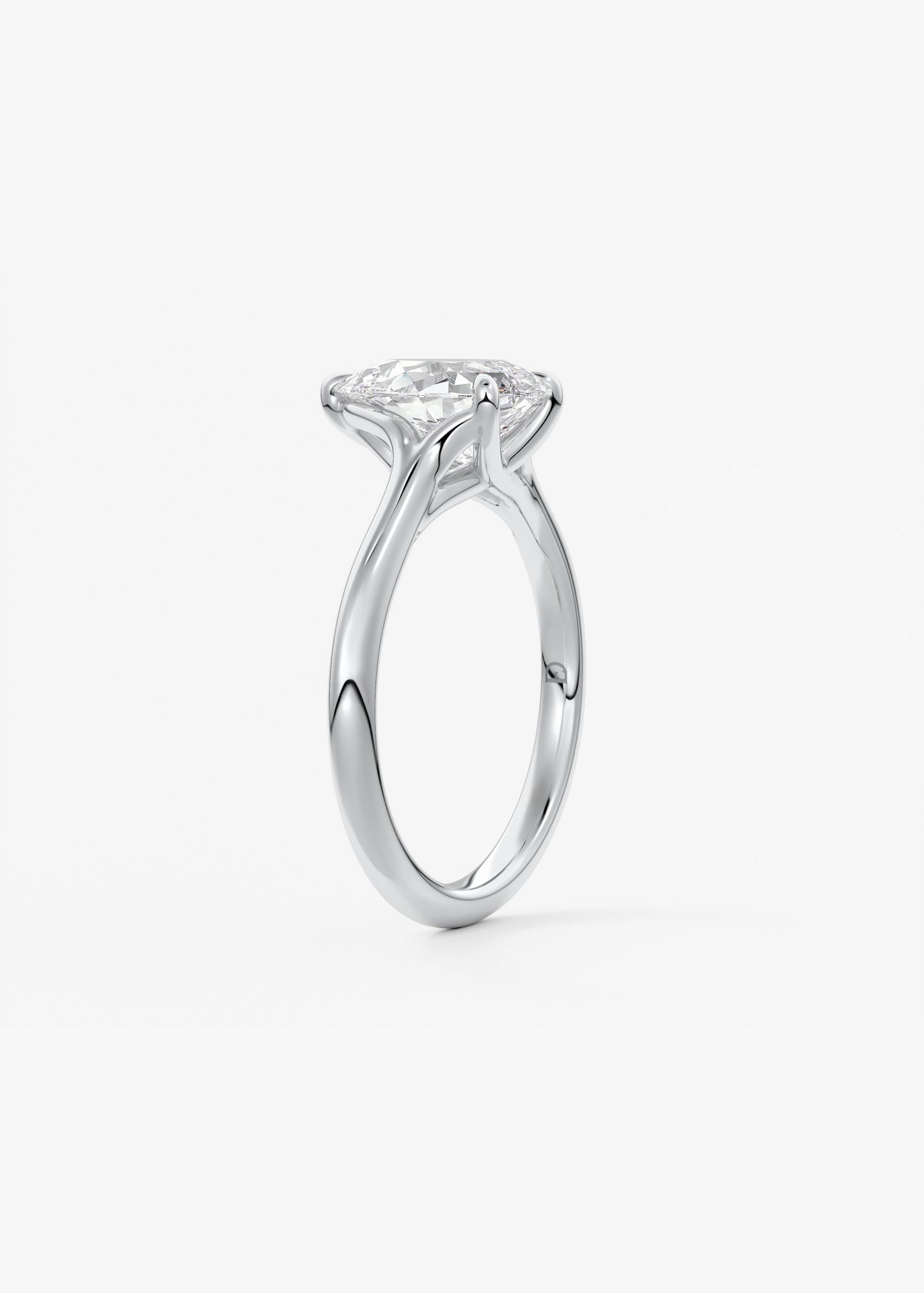 Oval Solitaire With Raised Basket Gallery Lab Grown Diamond Engagement Ring