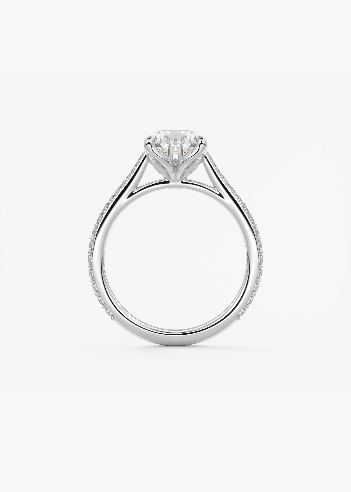 Oval Solitaire With Raised Basket Gallery Lab Grown Diamond Engagement Ring