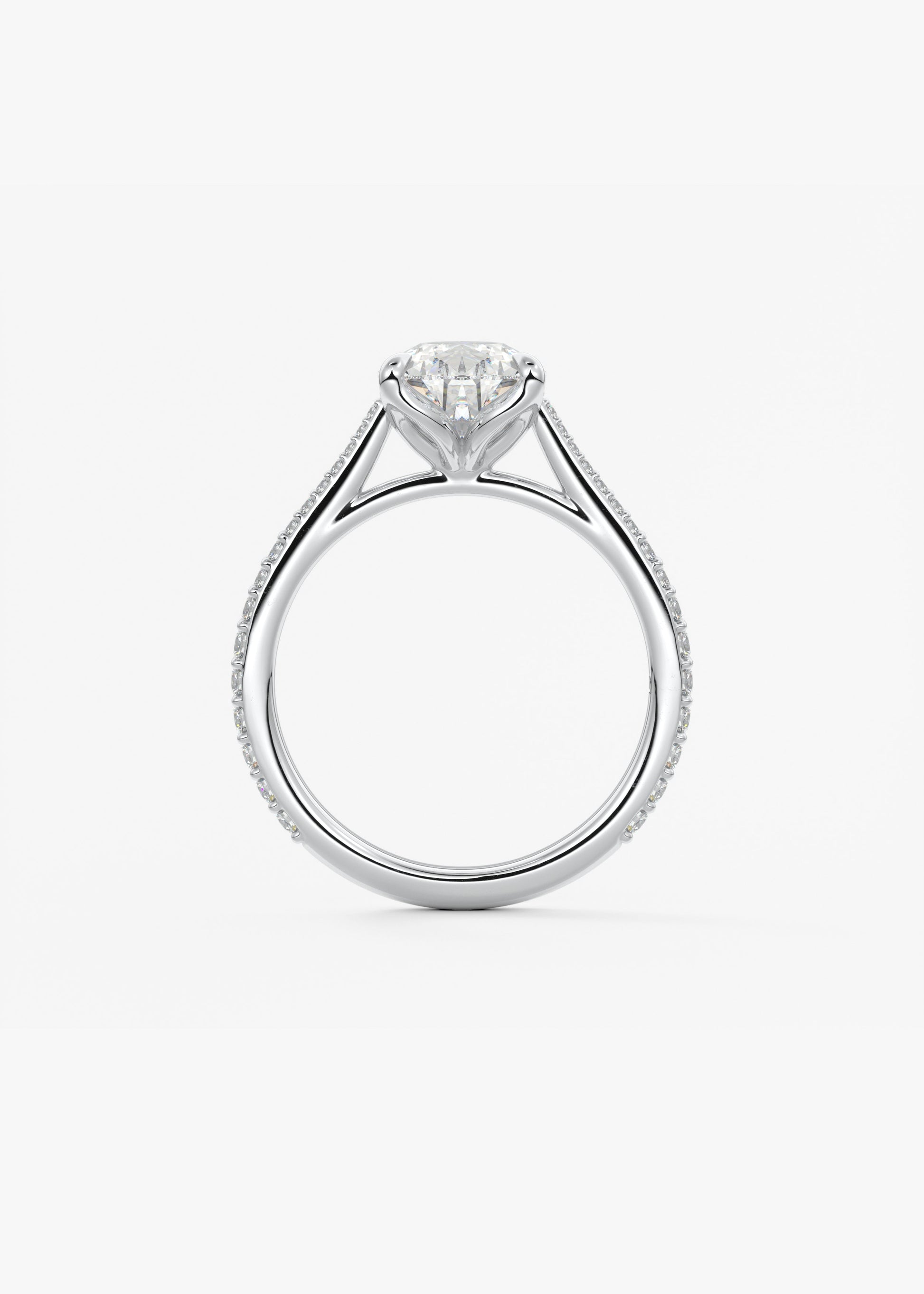 Oval Solitaire With Raised Basket Gallery Lab Grown Diamond Engagement Ring